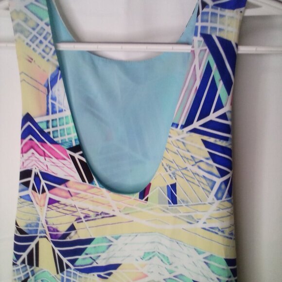 Sugar Lips Dress Women XS Sleeveless Lined Open Back Pattern Colorful - Picture 13 of 15